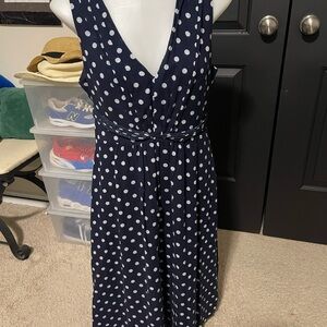 J. Crew Navy Dress with White Dots